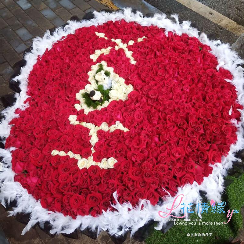 999朵玫瑰花199鲜花速递上海同城365杭州生日情人节520七夕情人节