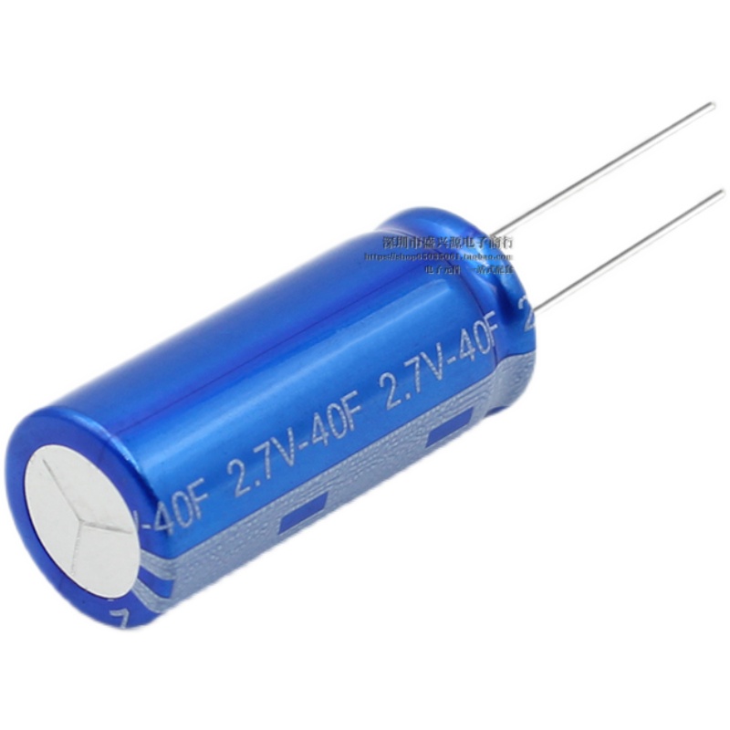 法拉电容 2.7V40F 40f/2.7伏 2R7引线圆柱R型超级电容器18*41.5mm