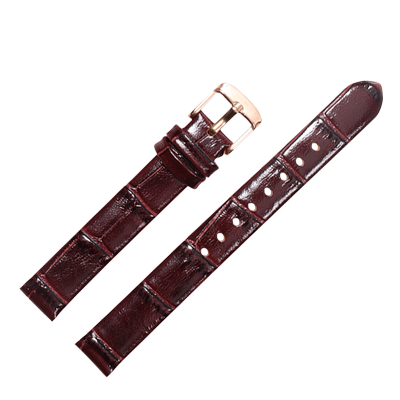 适配英国LIMIT真皮手表带 女小尺寸薄款纤细棕色牛皮原款表链10mm