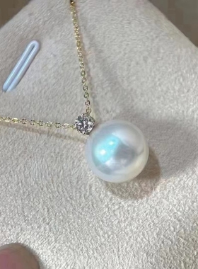 大颗粒~11-12mm王妃吊坠淡水爱迪生正圆高品质光泽特别好证书礼盒