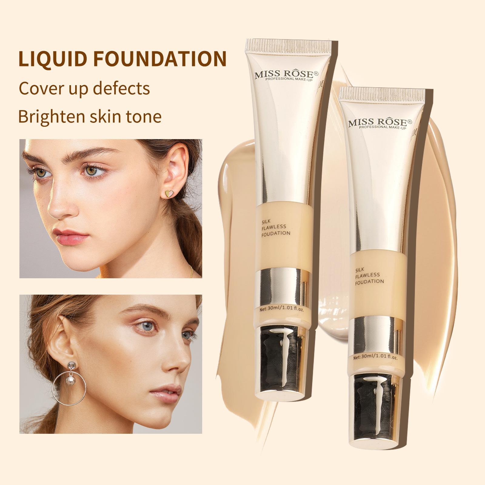 Liquid foundation金色软管粉底液无暇持妆不易脱妆适合各种肤色图片