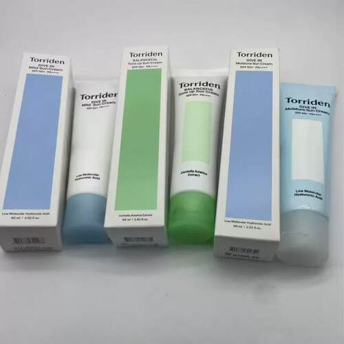 跨境Sunscreen torriden桃瑞丹低分子玻尿酸积雪草物理防晒霜清爽