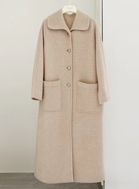 王炸 双面加厚1550克重纯山羊绒针织大衣女2022秋冬新品修身显瘦