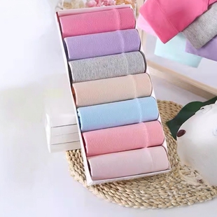 白珍珠7/10条纯棉高腰内裤女全棉抗菌档收腹提臀大码胖MM三角裤头