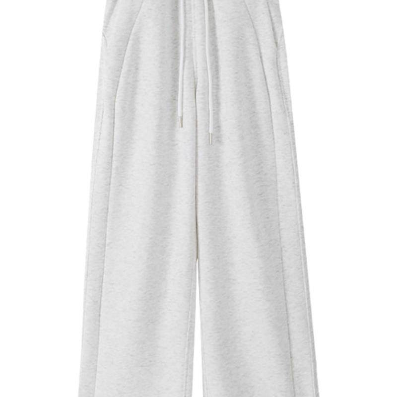 大码胖mm黑色运动裤女秋季2025新款窄版阔腿棉裤休闲直筒香蕉卫裤