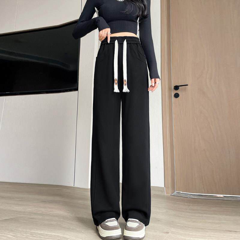 窄版阔腿裤女秋冬2025新款休闲直筒春秋小个子运动裤夏季香蕉卫裤