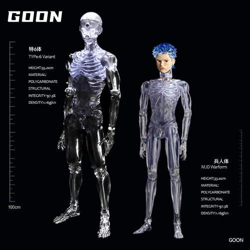 GOON特6体透明体骨架BJD娃娃可动关节人形模型玩具潮玩玩偶娃娃