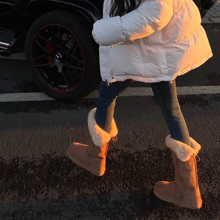 厚底高筒棉靴加绒加厚中筒靴 新款 不过膝时尚 百搭雪地靴女2025冬季