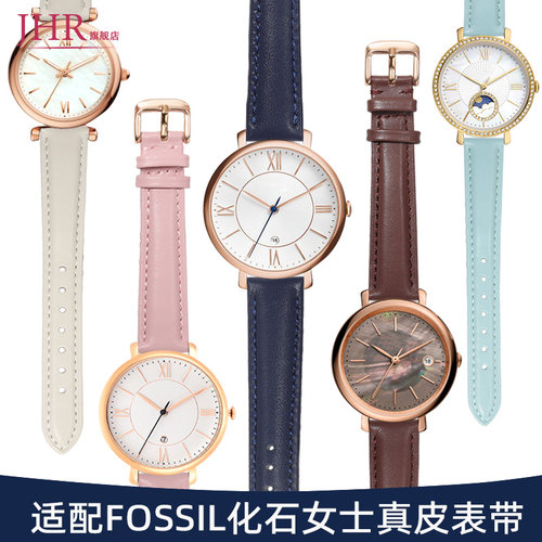 适配F0SSIL化石原装真皮手表带女
