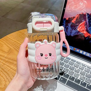 水杯男新款 高颜值吸管豆浆水杯便携咖啡杯子 玻璃杯男女款 2025新款