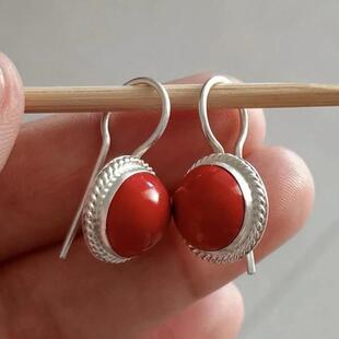 S925银针耳饰蒙古元素山湖旭日耳环民族风时尚个性纯手工