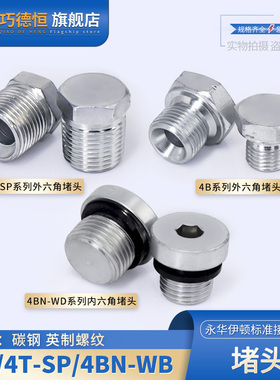 4MN-WD/4T/4B镀白锌ED圈组合密封外内六角堵头堵油塞堵塞螺塞堵头