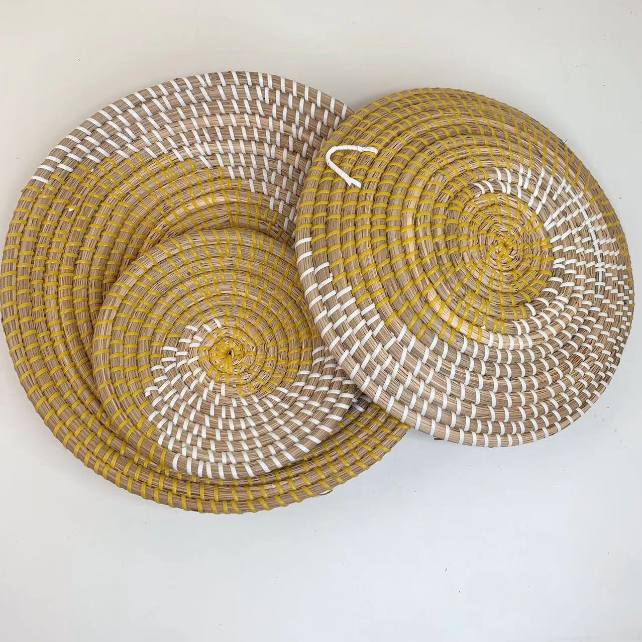 手工编织海草挂饰黄白螺