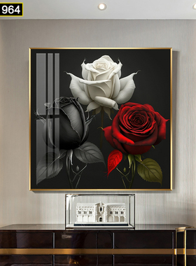 现代轻奢高端客厅装饰画高档大气餐厅壁画抽象艺术正方形玄关挂画