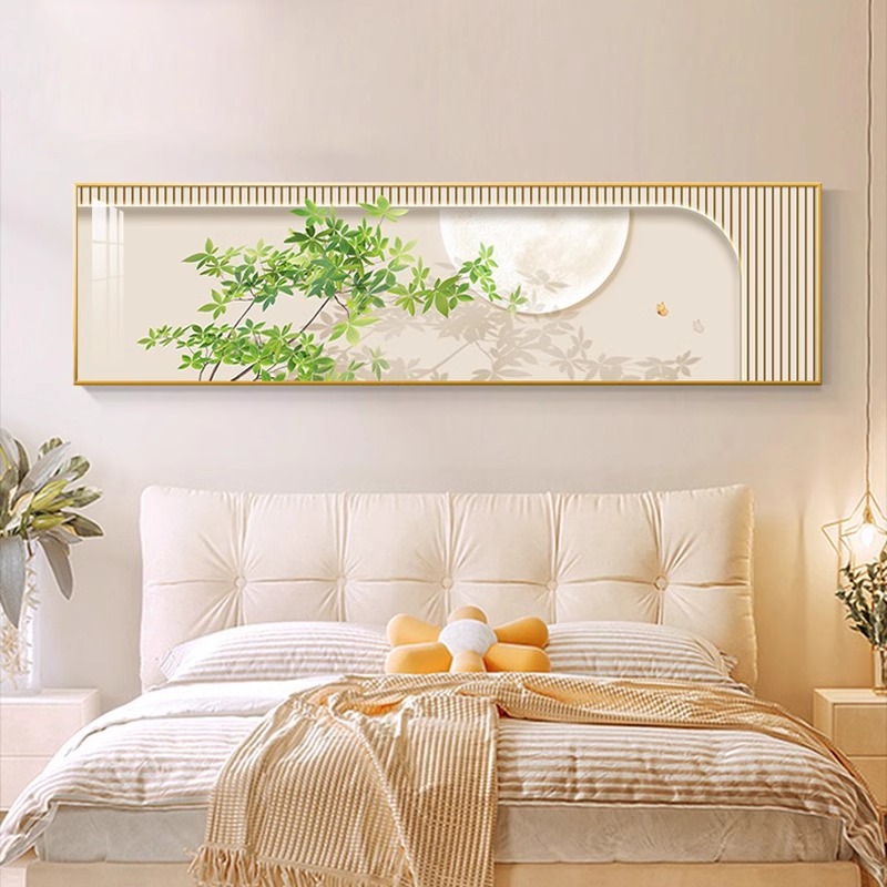 清新绿植卧室床头装饰画ins北欧风格房间背景墙挂画现代简约壁画图片