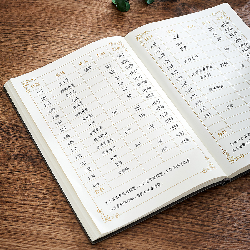 现金日记账本手帐店铺收入支出