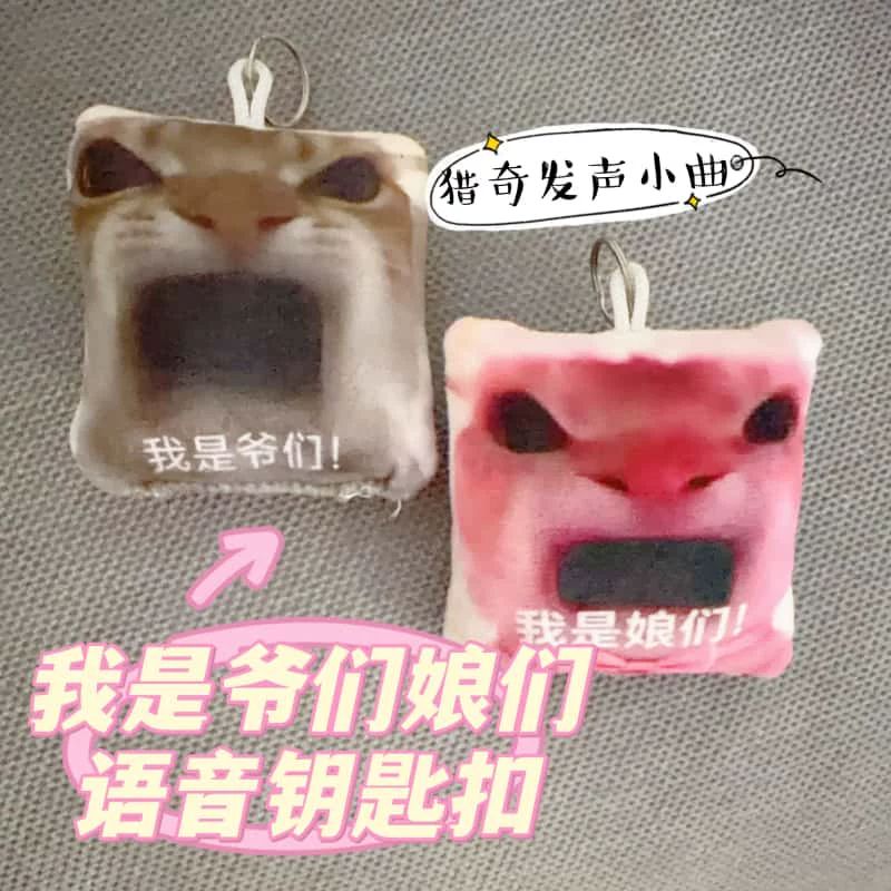 可爱猎奇发声毛绒猫咪钥匙扣