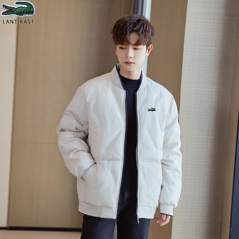 鳄鱼专柜2025年新款秋冬新款冬季羽绒棉服男款棒球领夹克外套上衣