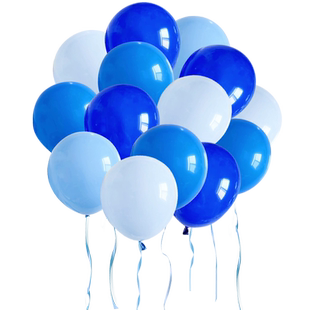 5寸10寸18寸36寸深浅马卡龙蓝色系大气球生日幼儿园开学布置装饰