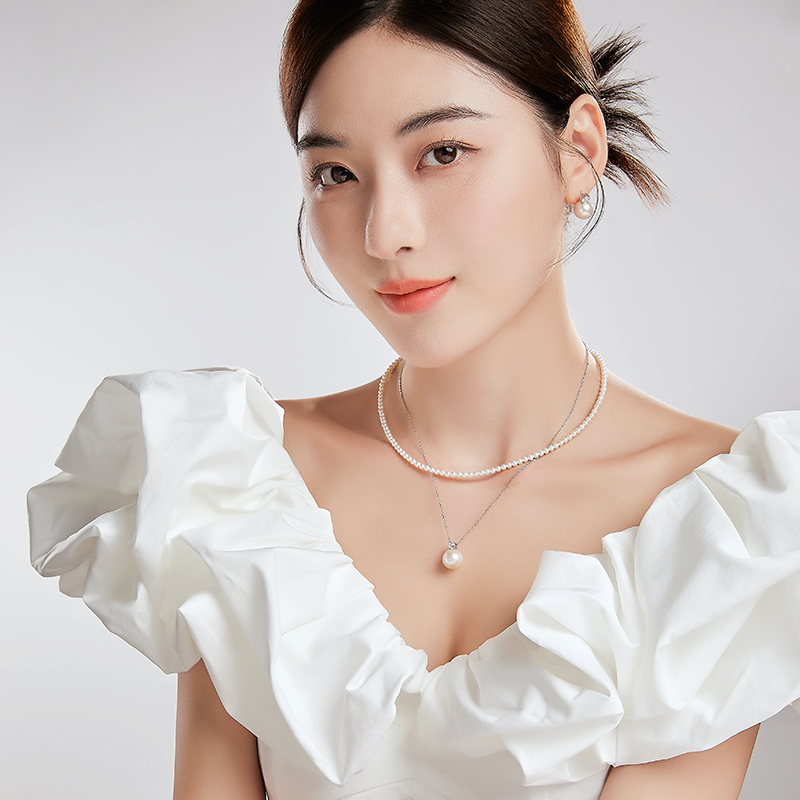 【所有女生直播间】奢珠淡水baby珠珍珠项链戴妃吊坠耳钉