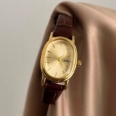 方形高级气质时尚 IEKE 复古小金表手表女款 ins风气质职场休闲皮带