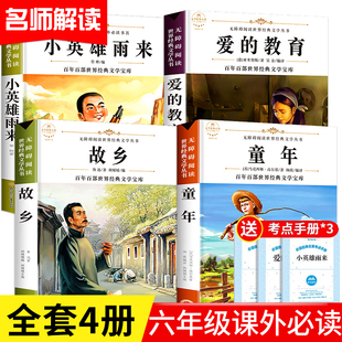小英雄雨來高爾基原著完整版 魯迅故鄉 教育 老師推薦 書目快樂讀書吧小學生六年級上冊閱讀6課外經典 正版 童年六年級必讀課外書愛