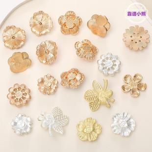 新款 花 锌合金滴油花朵饰品配件珍珠花手机壳美容洞洞鞋 配饰鞋