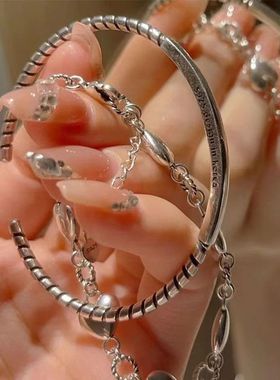 手链女生小众双层叠戴星星手镯