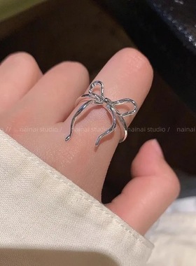 芭蕾风结戒指~银色冷淡风韩系