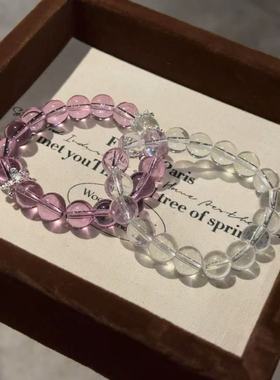 清冷感梦幻紫手串女生日礼