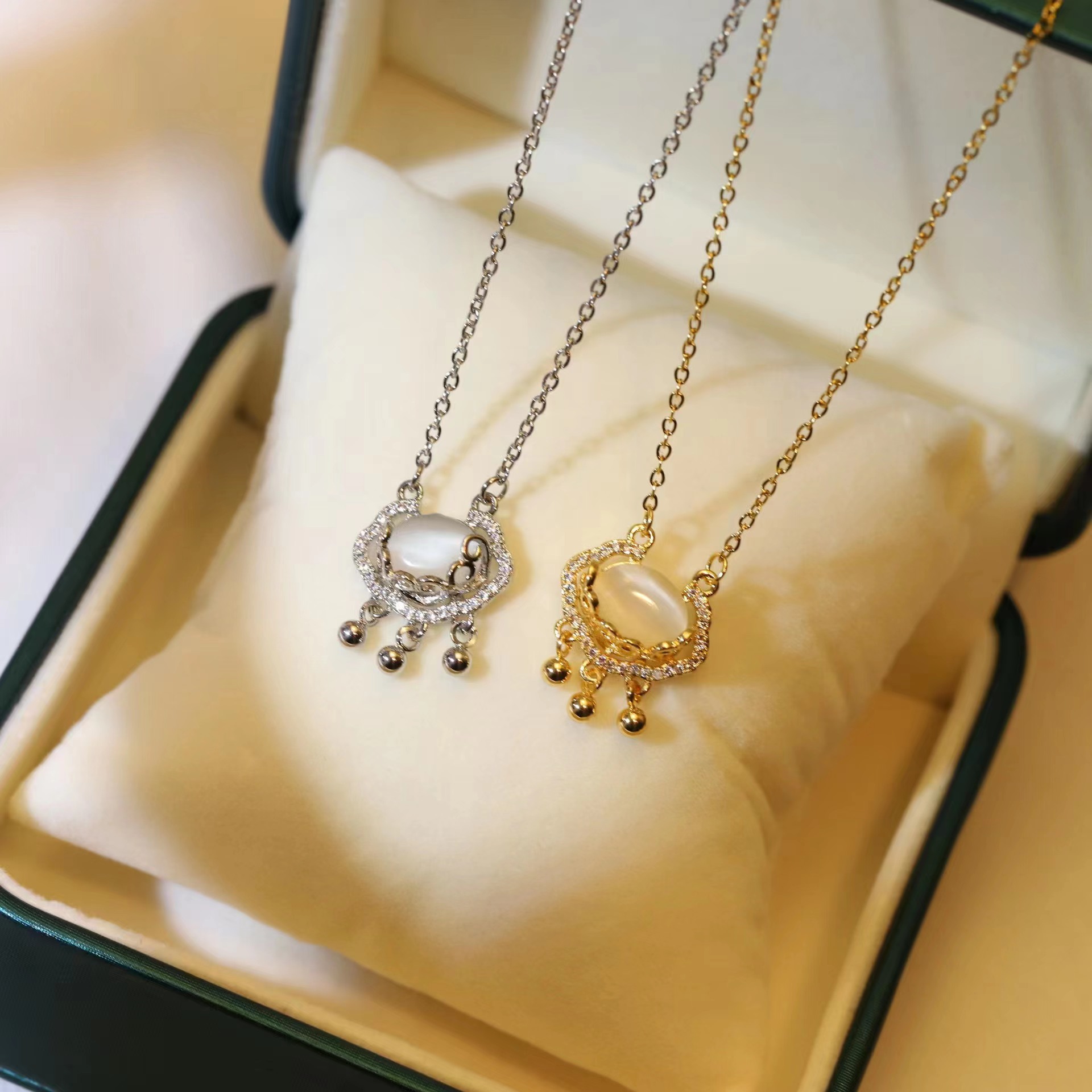 项链丝带diy项链女气质吊坠如意祥云平安锁简约锁骨链长命锁链