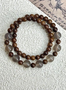 新中式半城山水串珠手链双层叠戴