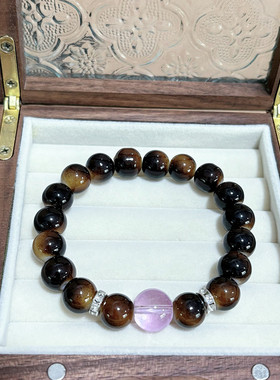 新中式复古虎眼紫水手链美拉德风