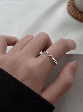 简约线条女戒指小众设计几何指环