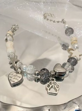 新款失氧星星小猫爪骨头手链女