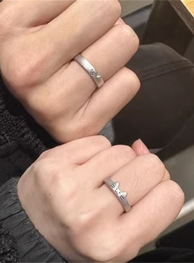 小猫戒指情侣对戒可爱简约