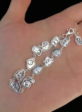 姜饼人复古做旧手链女潮饰