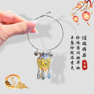 新中式古风灯笼发光手镯宫廷仙气铃铛镯子日常百搭汉服马面裙手饰