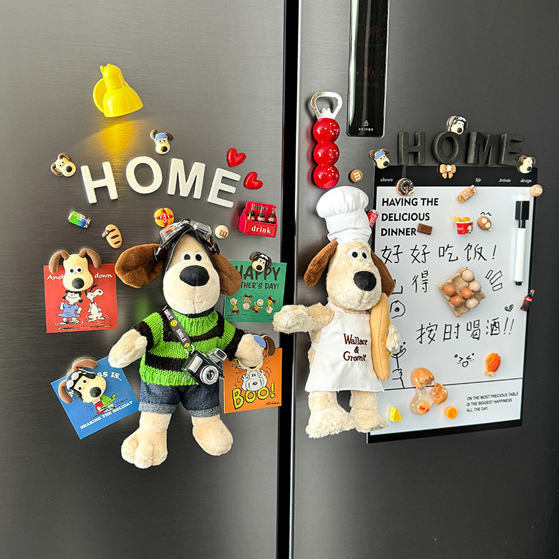 毛绒厨师狗磁贴冰箱贴