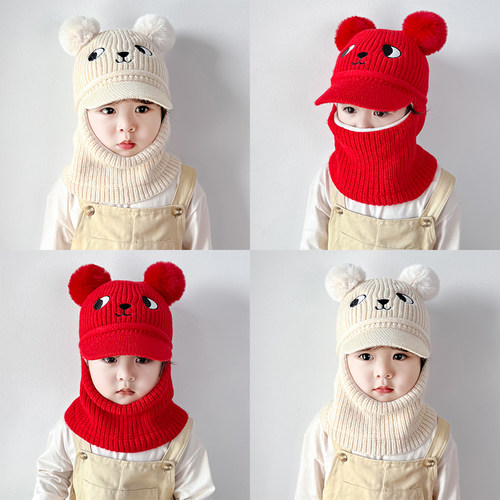 儿童冬季保暖加厚套头帽子韩版