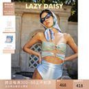 Yasmine系列蓝细闪连体泳衣女绑带比基尼性感度假泳装 Daisy Lazy