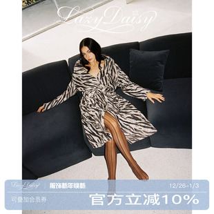 高级感长款 Lazy 斑马纹星河珊瑚绒睡袍法式 Freja系列 浴袍 Daisy
