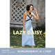 Lazy Daisy Isabelle吊带睡裙性感蕾丝拼接蓝色睡衣可外穿家居服