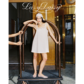 Lazy 条纹蝴蝶结花朵肩带刺绣吊带睡裙女可外穿 法式 Daisy Jeanne