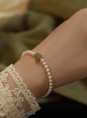 新款施家珍珠手链女和田玉吊坠