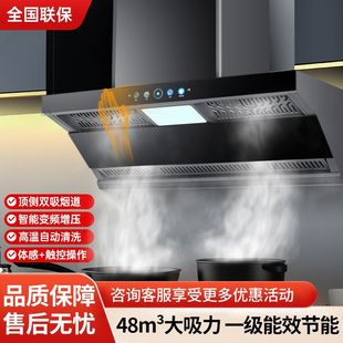 长城抽油烟机厨房家用大吸力顶侧双吸欧式吸油烟机灶具套装新款