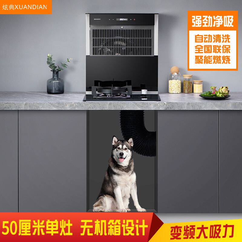 50CM家用单灶无机箱分体式变频集成灶下排油烟机燃气灶套餐房车