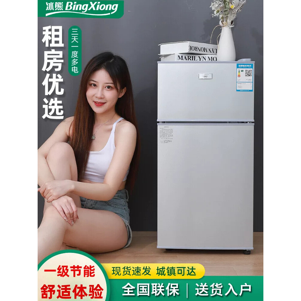 冰熊小冰箱家用小型宿舍租房用冷冻冷藏迷你双开门电冰箱一级节能图片