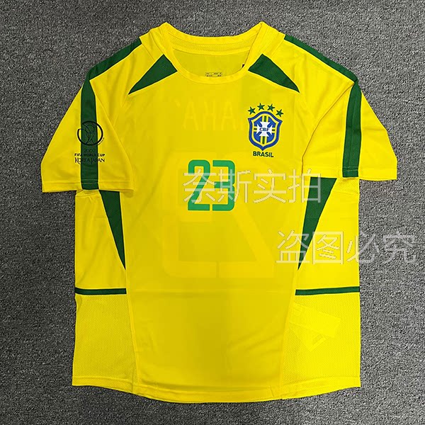 2002世界杯巴西队球衣主场9号罗纳尔多卡卡足球服短袖复古球衣