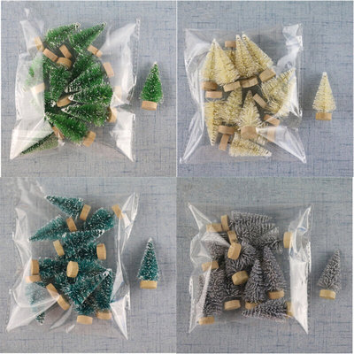 12Pcs Mini Christmas Tree Santa Claus Snow Christmas